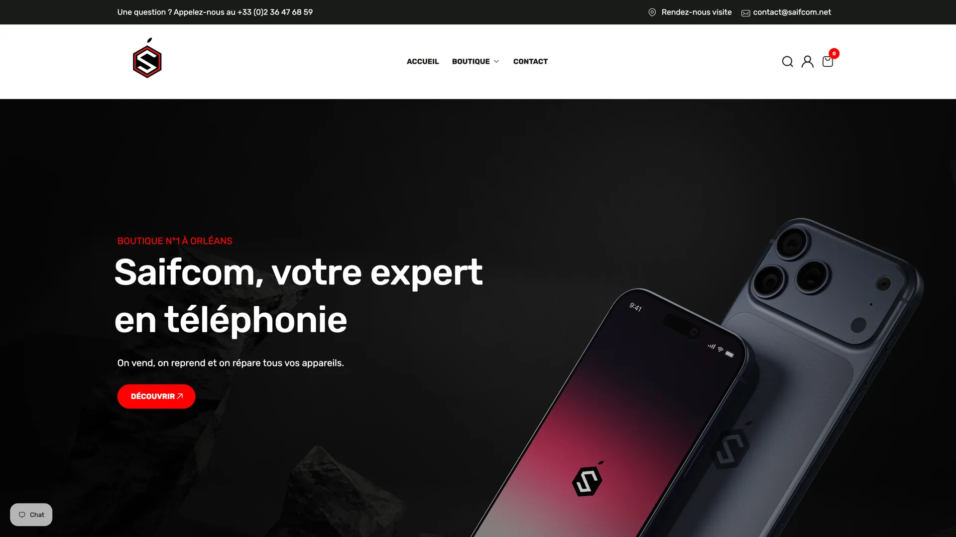 Aperçu du site Saifcom, réalisé par Hemeret